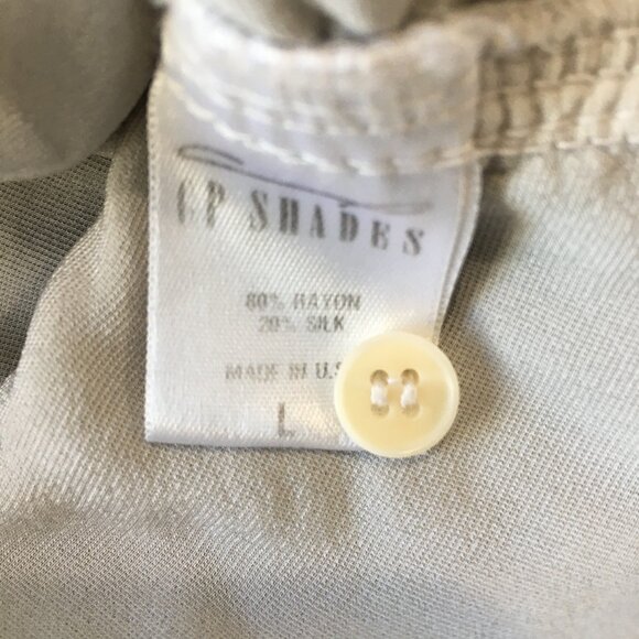 CP SHADES Gray Velvet/Velour Silk Blend Long Sleeve Button Shirt - Picture 3 of 14